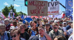 Polish opposition leads huge pro-democracy protests in Warsaw