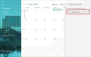 Windows 10 Calendar app