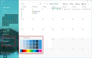 Windows 10 Calendar app