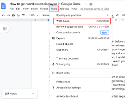 Word Count in Google Docs